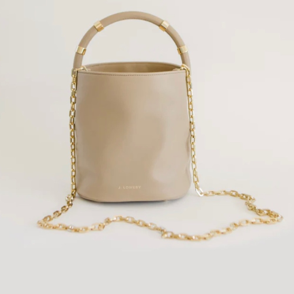 J Lowery MAX Mini bucket bag in tan! Rare! Website only lists one left. Leather.
